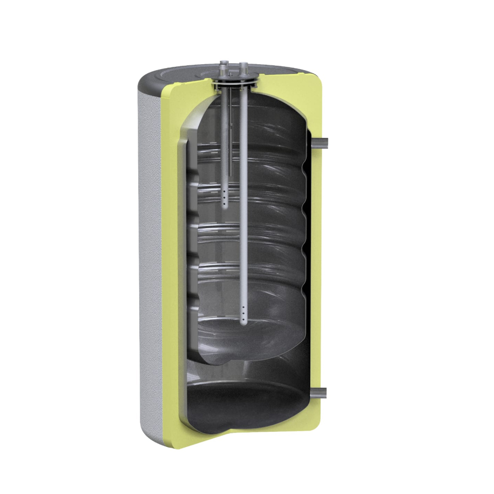 Бойлер косвенного нагрева HEIB 240 Comfort (белый) (полезный объем ГВС 150 л, произв.1284л/ч при 40*С) +выходы под ТЭН 1 1/2" и под термометр 1/2", напольный/настенный, кронштейн в комплекте